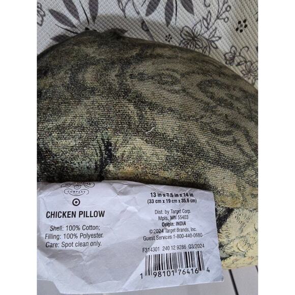 NWT John Derian for Target Chicken Pillow – Beaded Decorative Accent - Picture 10 of 10